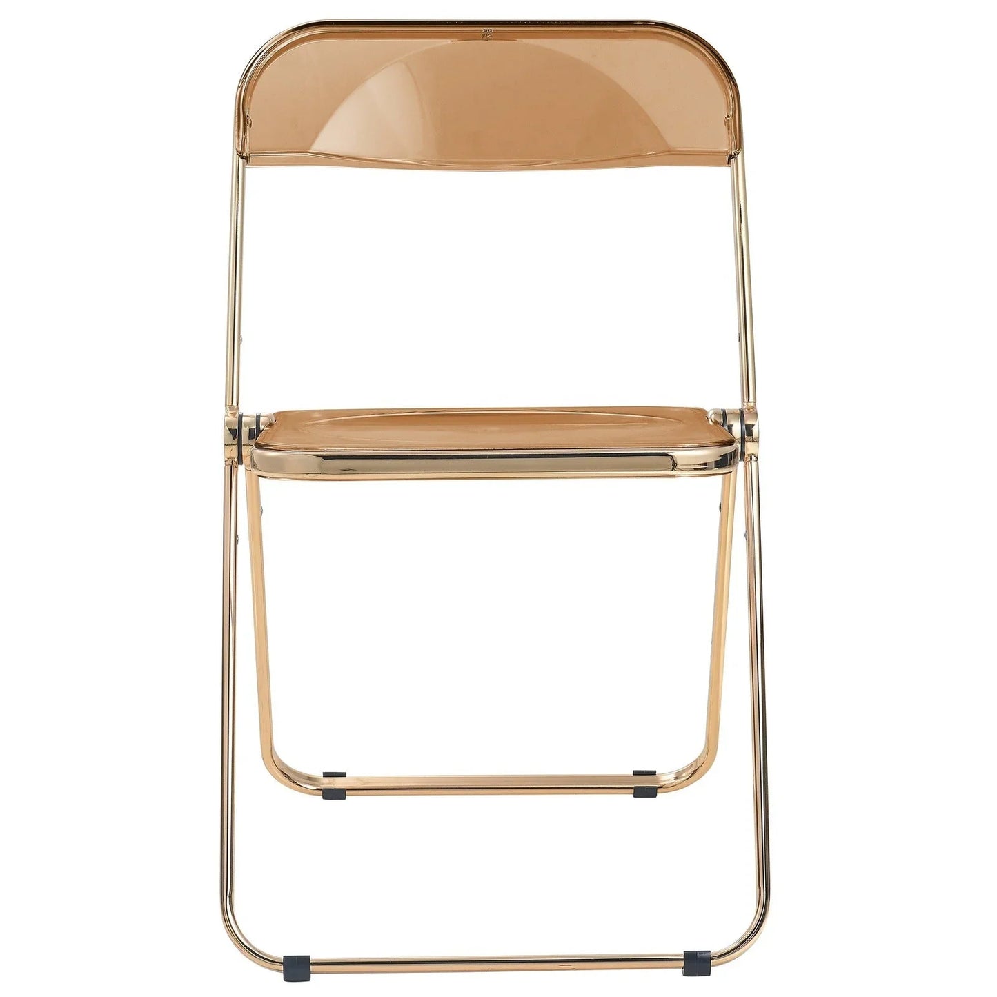 Lawrence Acrylic Folding Chair With Gold Metal Frame Set of 2 - Elax Furniture