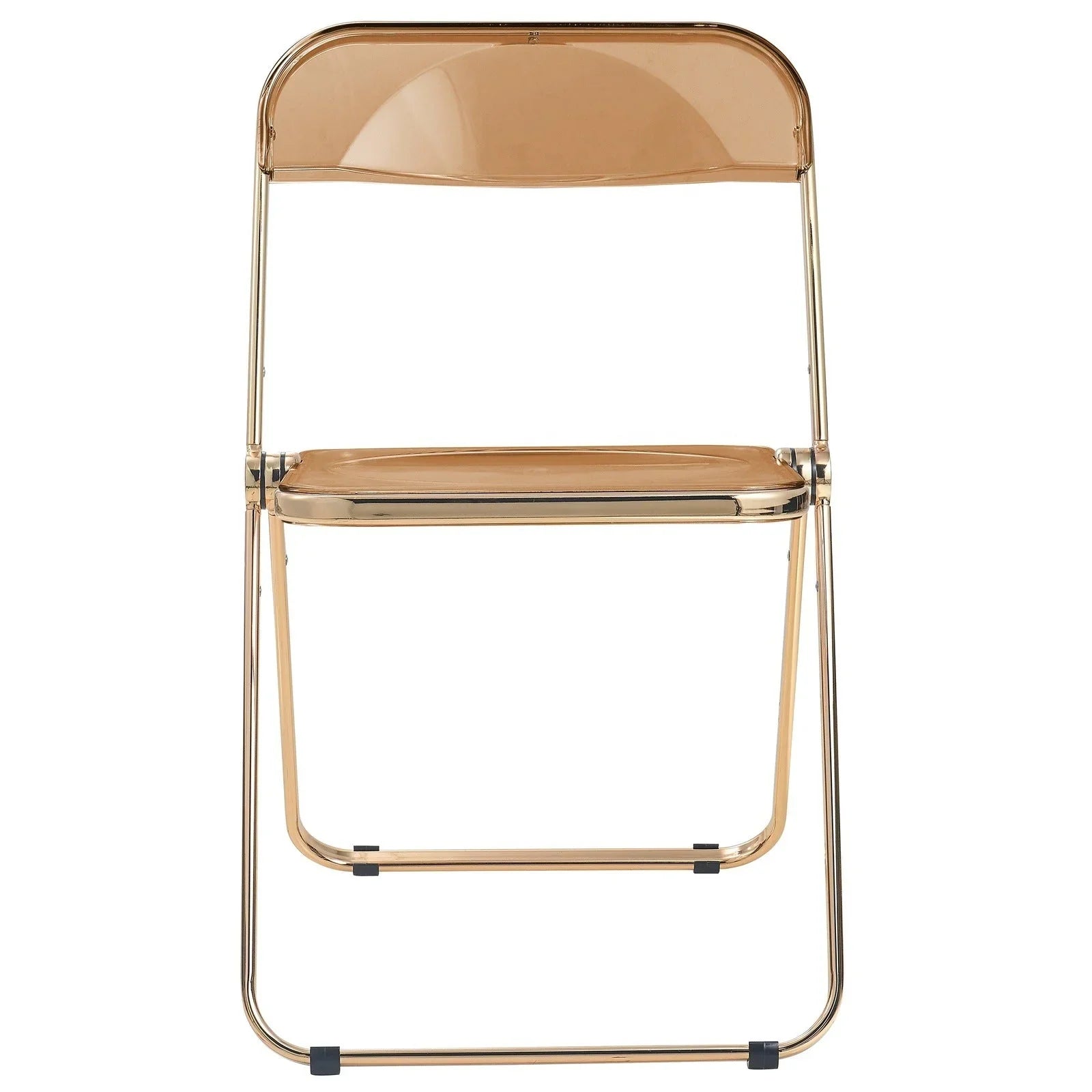 Lawrence Acrylic Folding Chair With Gold Metal Frame Set of 2 - Elax Furniture