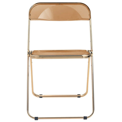 Lawrence Acrylic Folding Chair With Gold Metal Frame Set of 2 - Elax Furniture