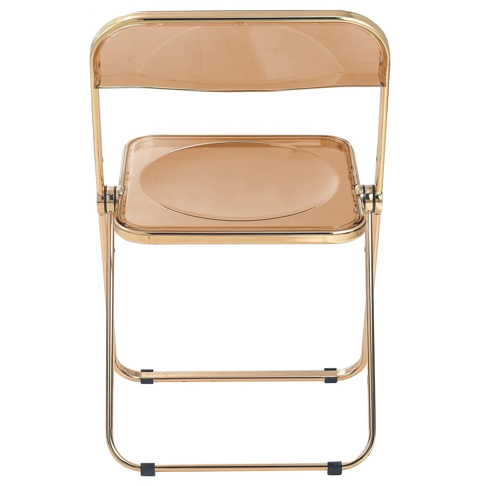 Lawrence Acrylic Folding Chair With Gold Metal Frame Set of 2 - Elax Furniture