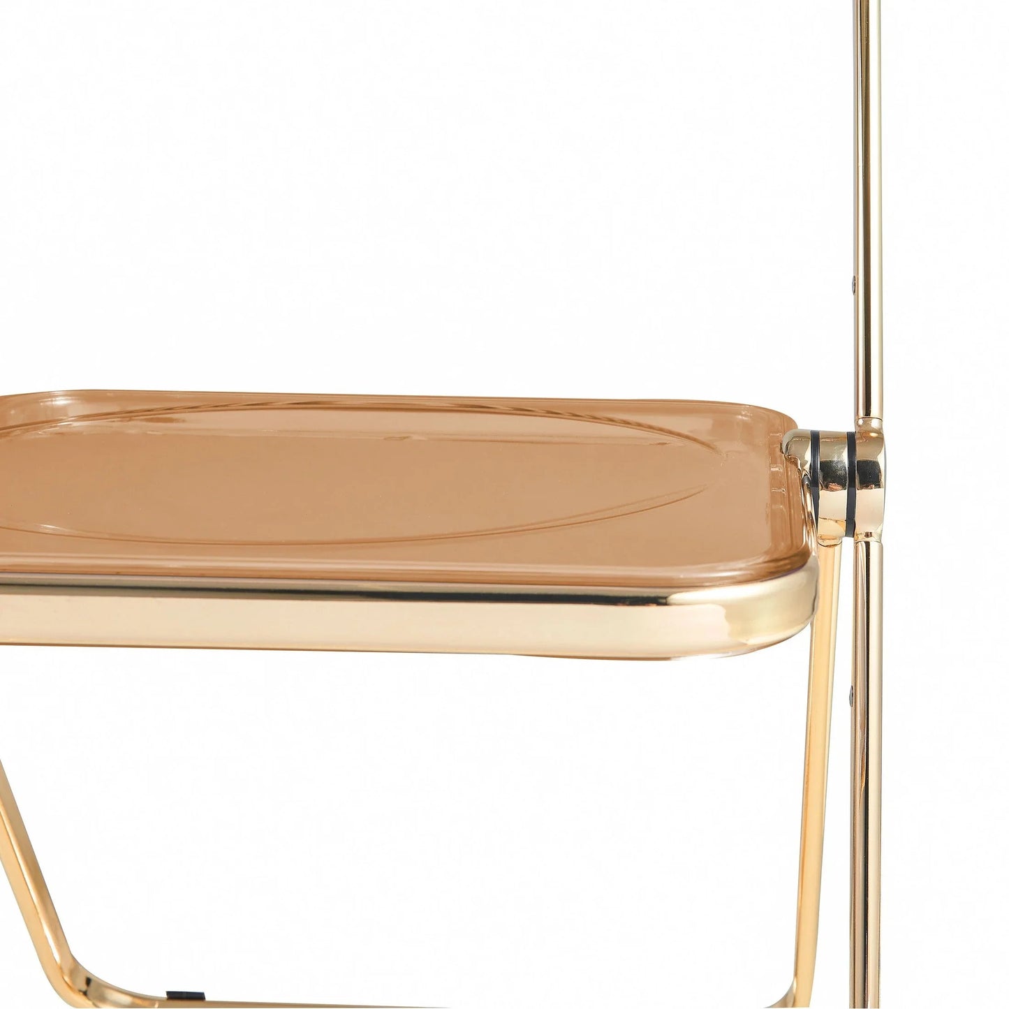 Lawrence Acrylic Folding Chair With Gold Metal Frame Set of 4 - Elax Furniture