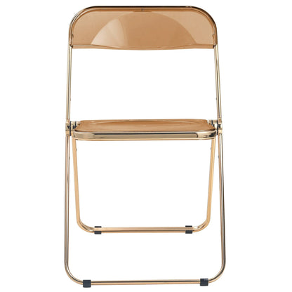Lawrence Acrylic Folding Chair With Gold Metal Frame Set of 4 - Elax Furniture