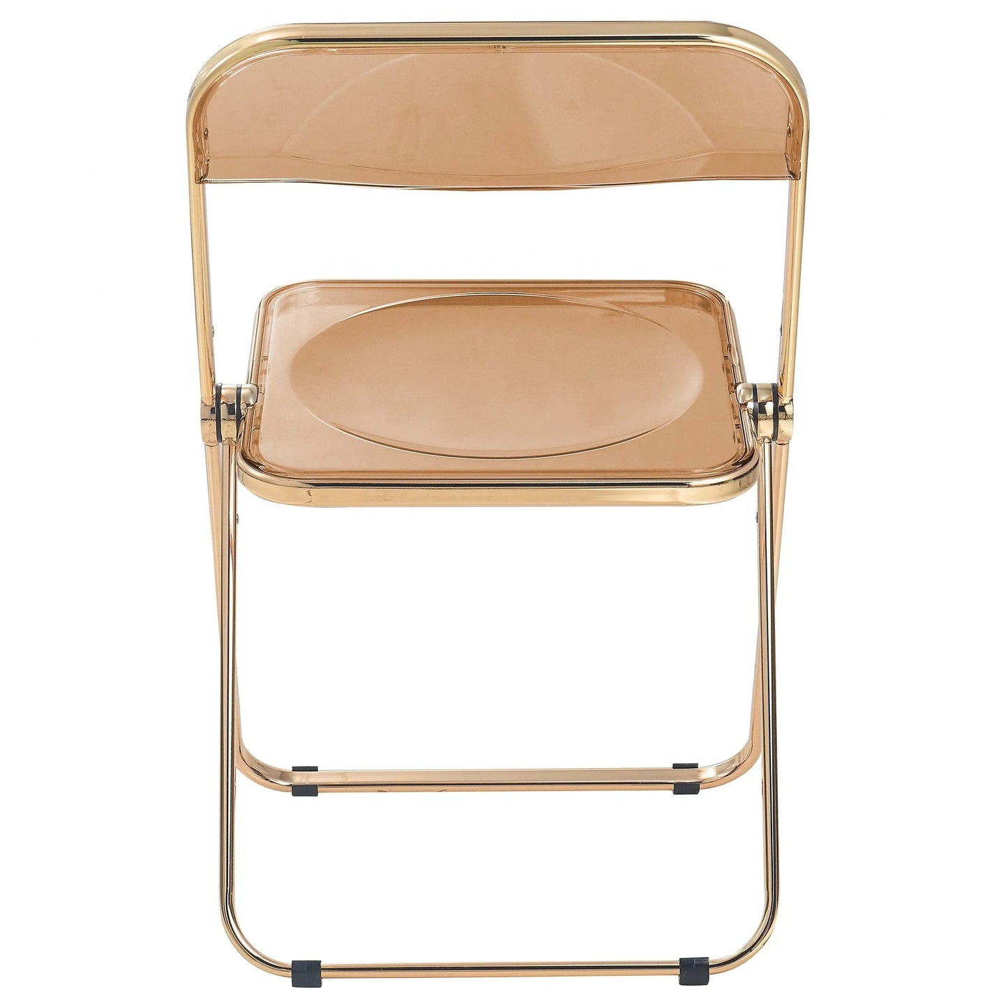 Lawrence Acrylic Folding Chair With Gold Metal Frame Set of 4 - Elax Furniture
