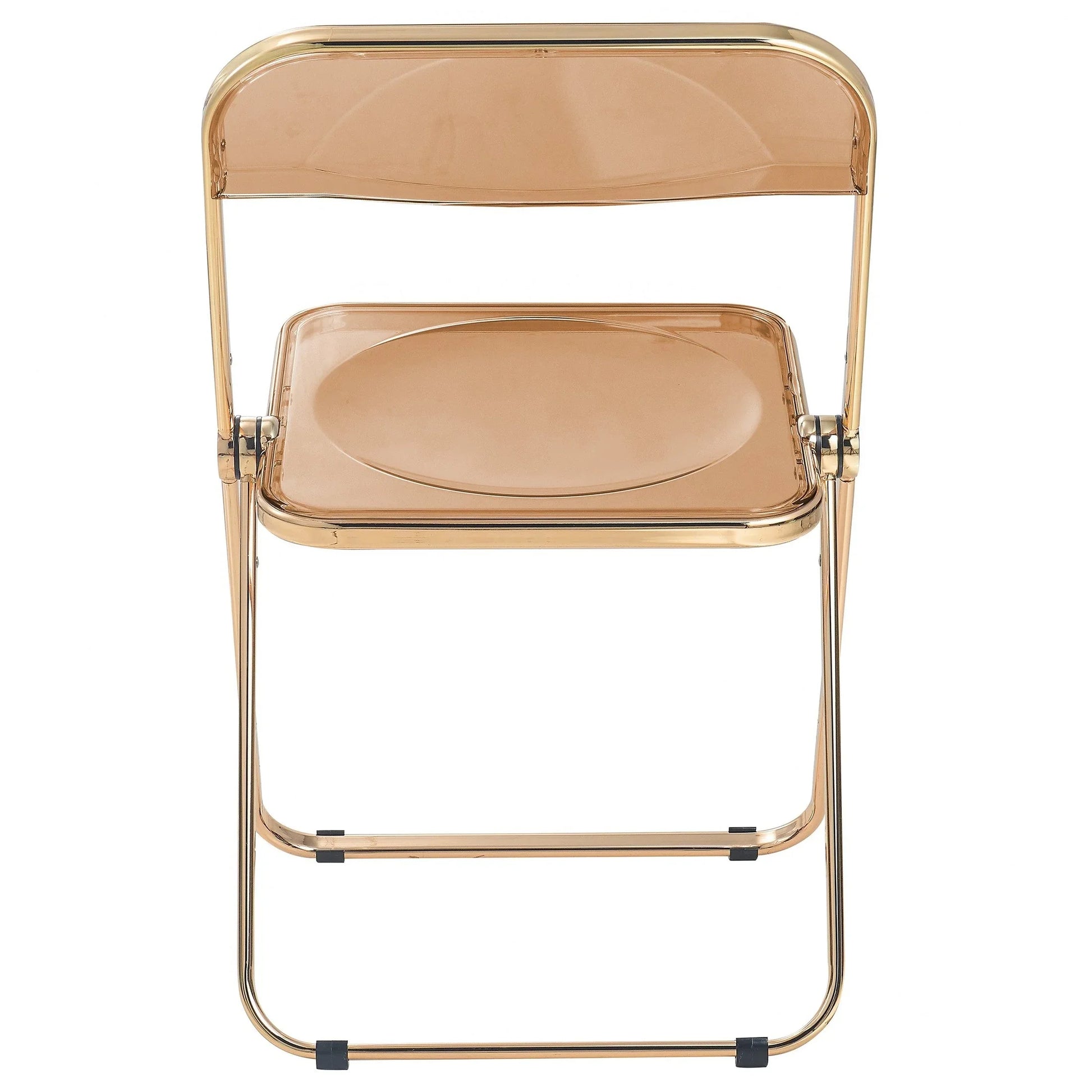 Lawrence Acrylic Folding Chair With Gold Metal Frame Set of 4 - Elax Furniture