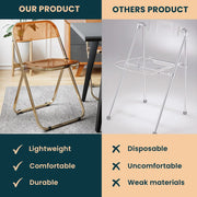 Lawrence Acrylic Folding Chair With Metal Frame - Elax Furniture