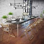 Lawrence Acrylic Folding Chair With Metal Frame - Elax Furniture