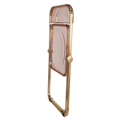 Lawrence Acrylic Folding Chair With Gold Metal Frame Set of 4 - Elax Furniture