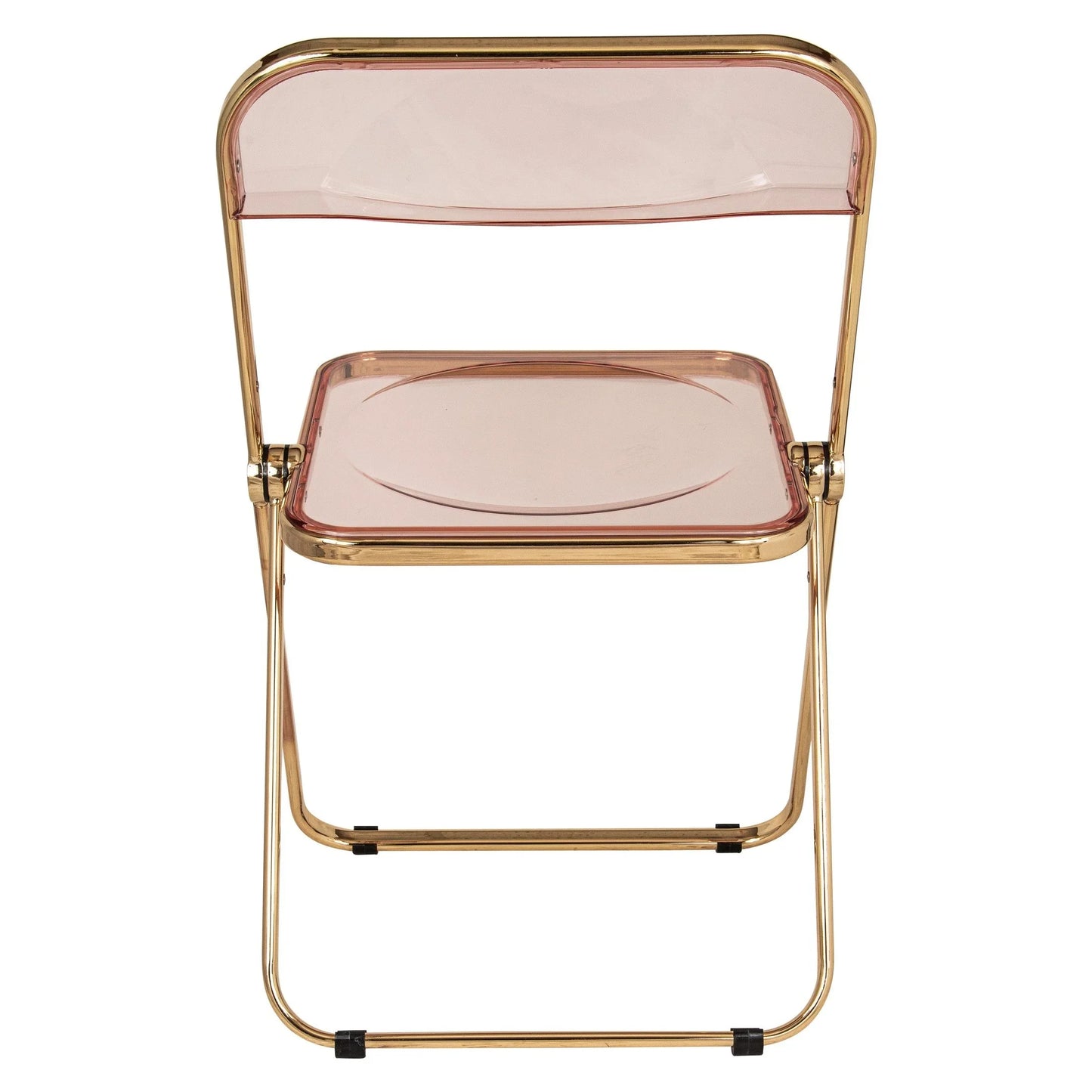 Lawrence Acrylic Folding Chair With Gold Metal Frame Set of 4 - Elax Furniture