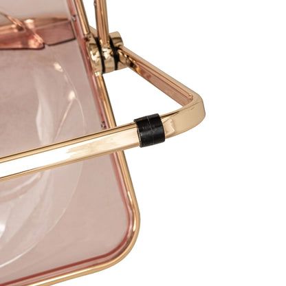 Lawrence Acrylic Folding Chair With Gold Metal Frame Set of 4 - Elax Furniture