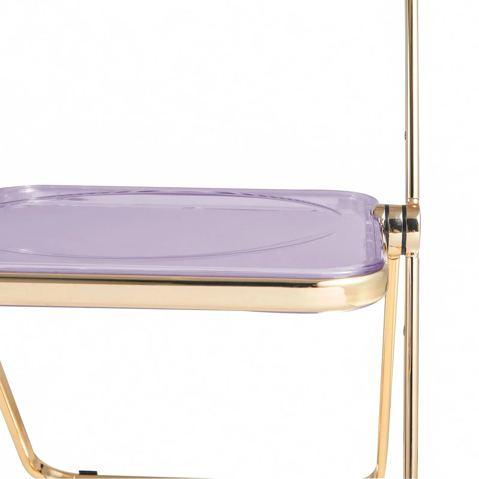 Lawrence Acrylic Folding Chair With Gold Metal Frame Set of 2 - Elax Furniture
