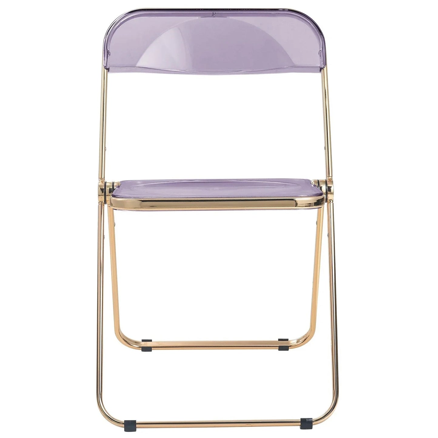 Lawrence Acrylic Folding Chair With Gold Metal Frame Set of 2 - Elax Furniture