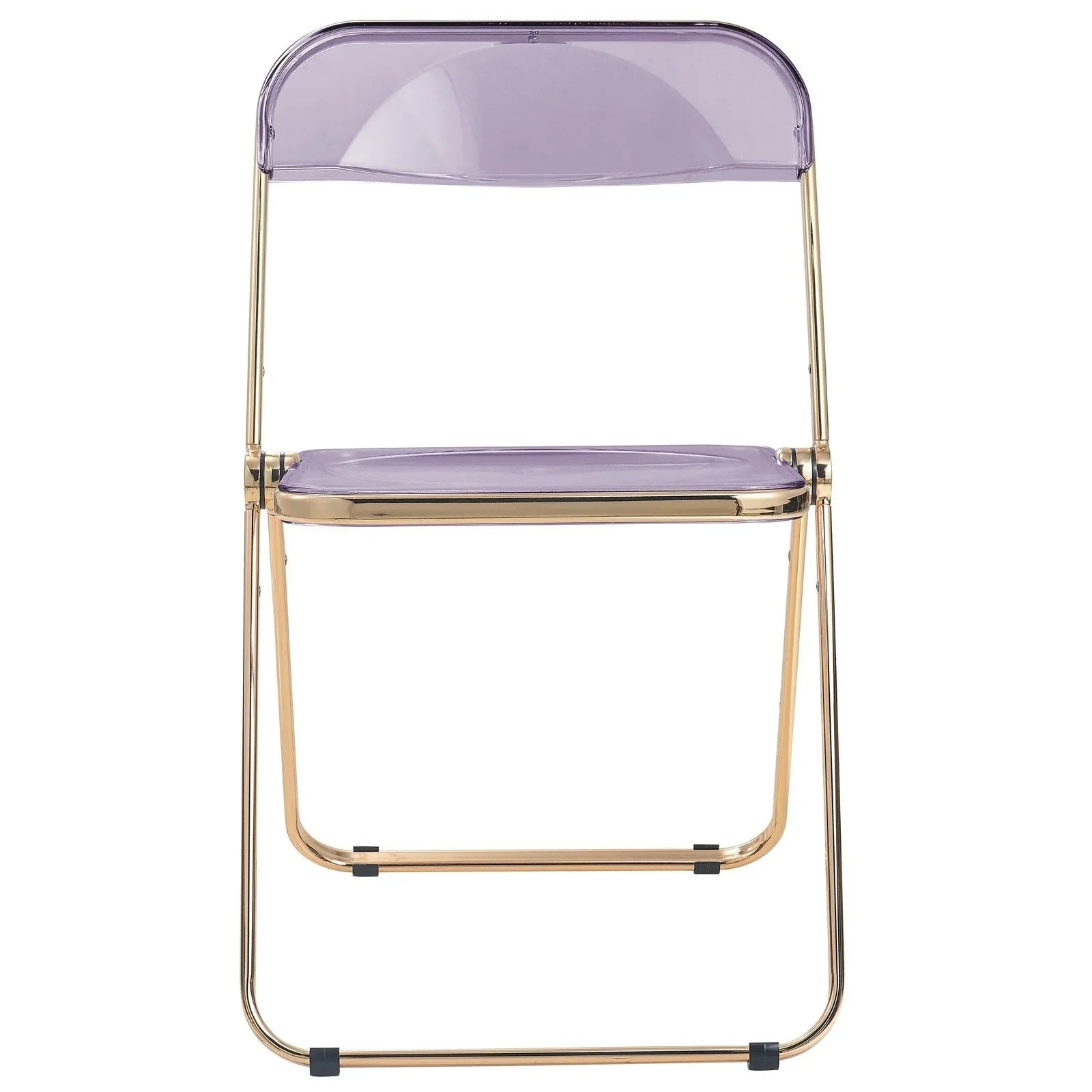 Lawrence Acrylic Folding Chair With Gold Metal Frame Set of 2 - Elax Furniture