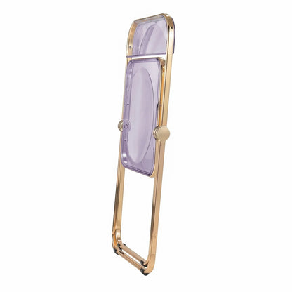 Lawrence Acrylic Folding Chair With Gold Metal Frame Set of 2 - Elax Furniture