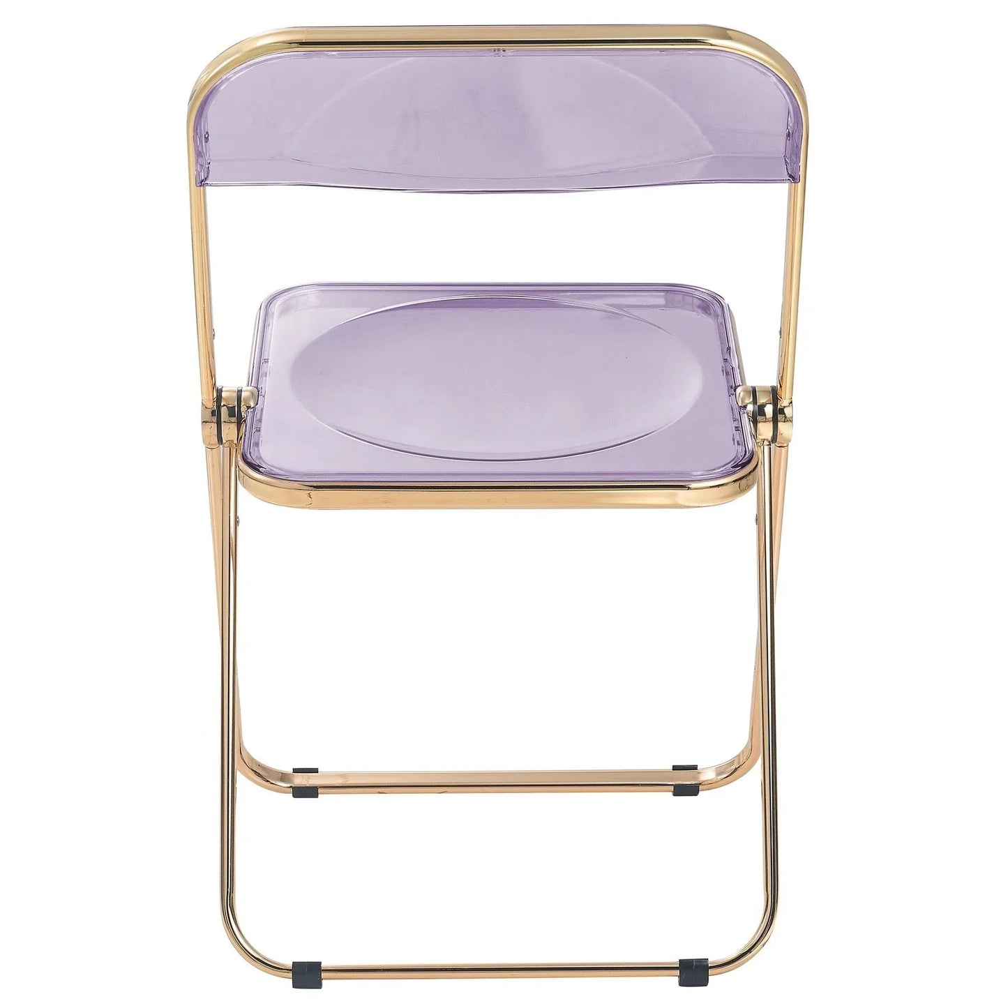 Lawrence Acrylic Folding Chair With Gold Metal Frame Set of 2 - Elax Furniture