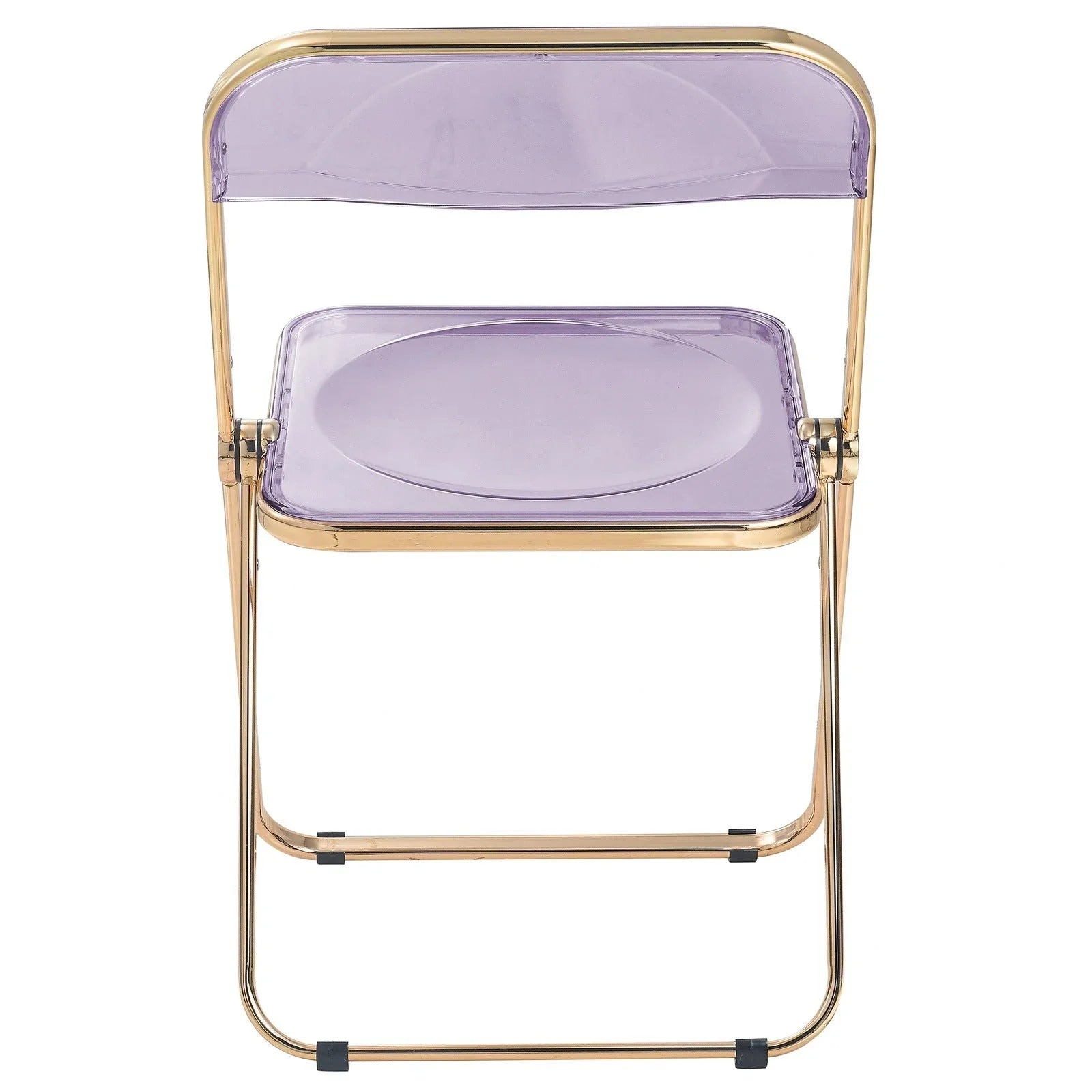 Lawrence Acrylic Folding Chair With Gold Metal Frame Set of 2 - Elax Furniture