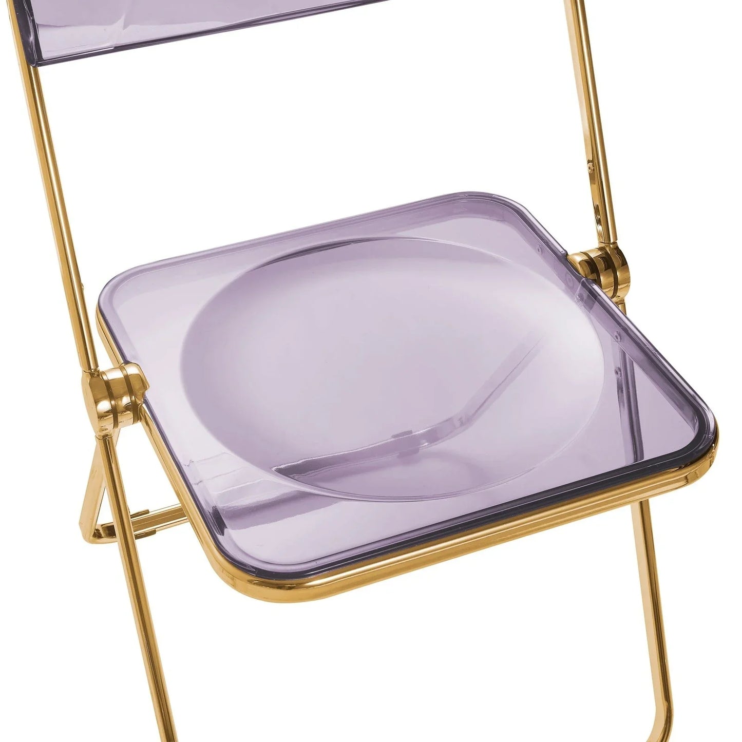 Lawrence Acrylic Folding Chair With Gold Metal Frame Set of 2 - Elax Furniture