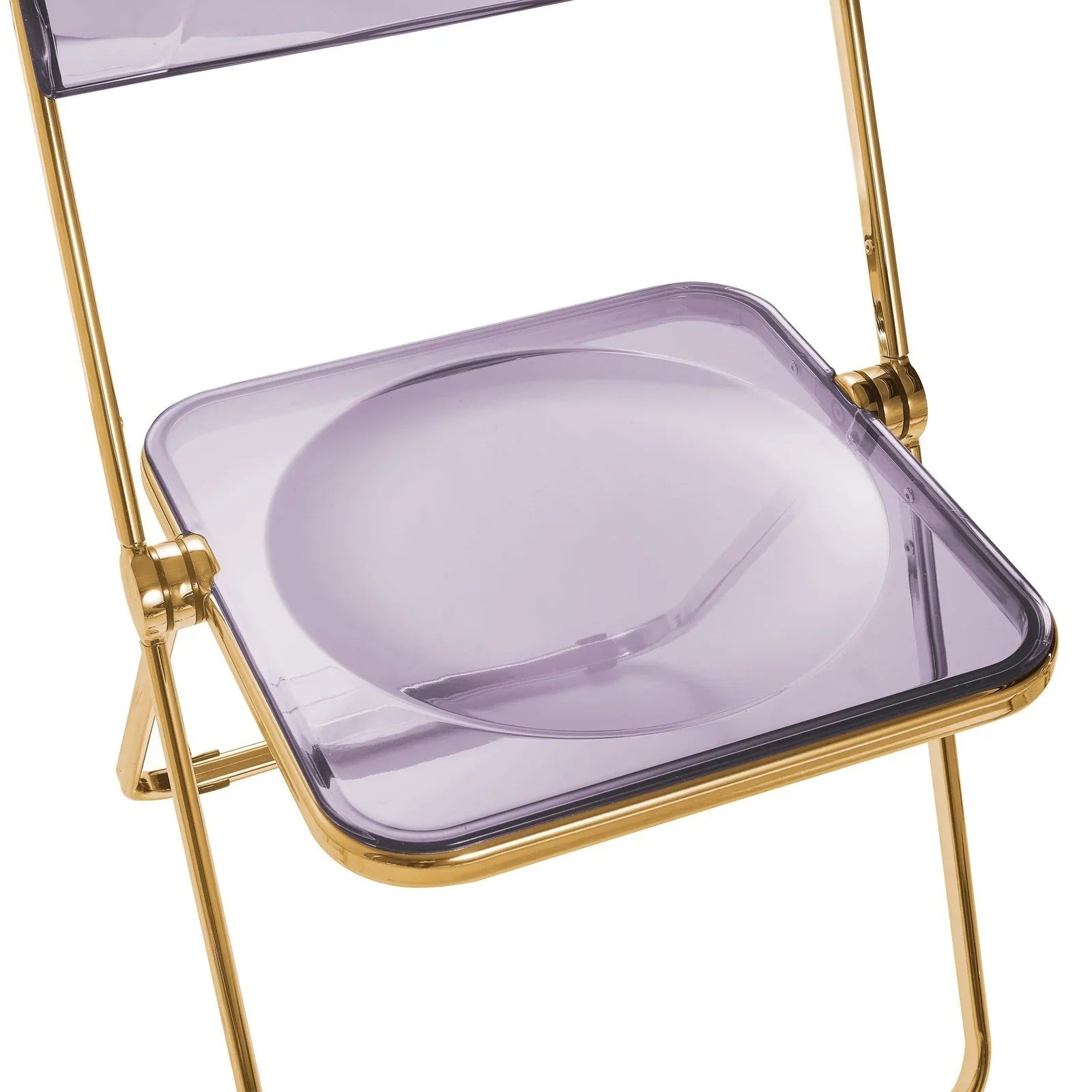 Lawrence Acrylic Folding Chair With Gold Metal Frame Set of 2 - Elax Furniture