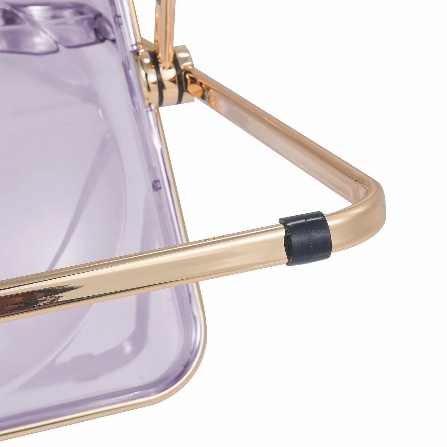 Lawrence Acrylic Folding Chair With Gold Metal Frame Set of 2 - Elax Furniture