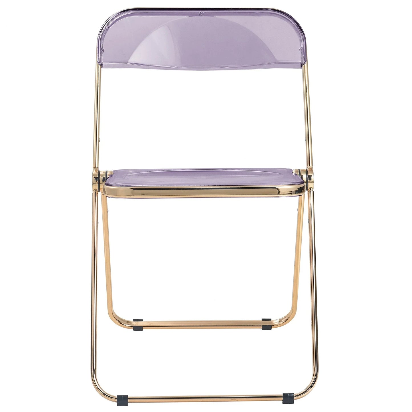 Lawrence Acrylic Folding Chair With Gold Metal Frame Set of 4 - Elax Furniture