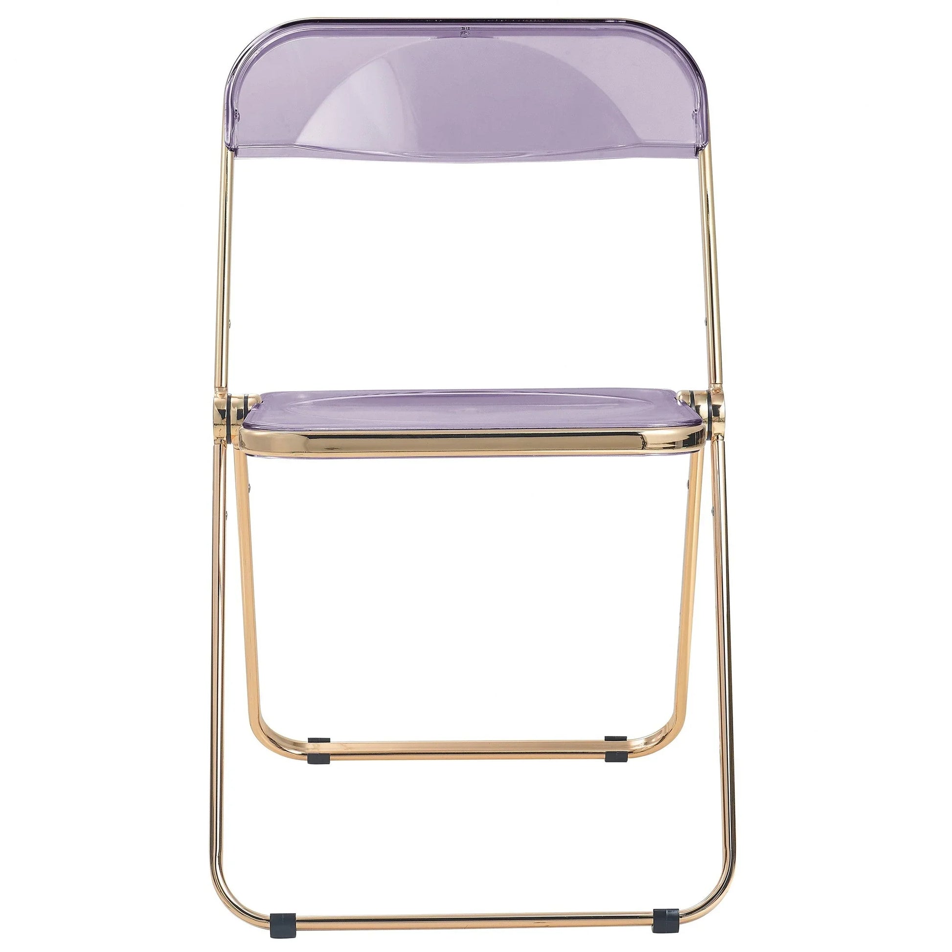 Lawrence Acrylic Folding Chair With Gold Metal Frame Set of 4 - Elax Furniture
