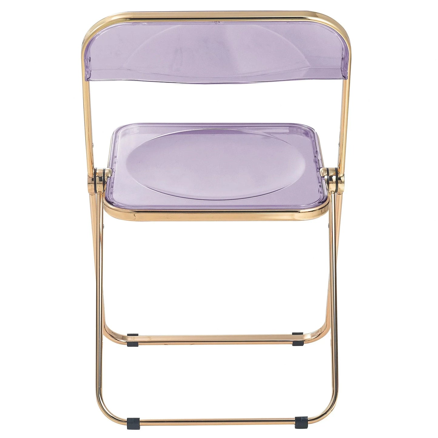 Lawrence Acrylic Folding Chair With Gold Metal Frame Set of 4 - Elax Furniture