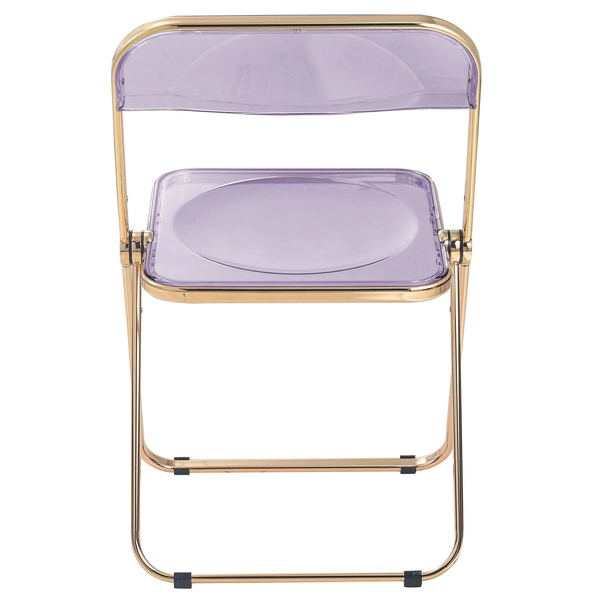 Lawrence Acrylic Folding Chair With Gold Metal Frame Set of 4 - Elax Furniture