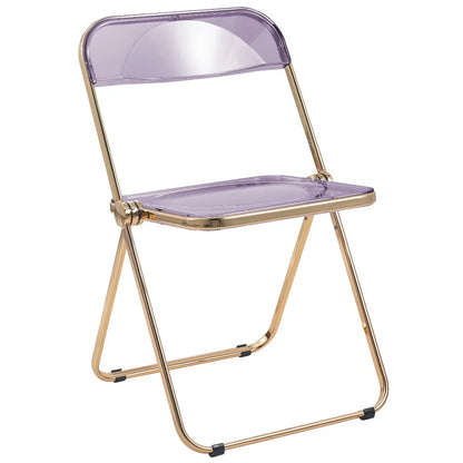 Lawrence Acrylic Folding Chair With Gold Metal Frame Set of 4 - Elax Furniture