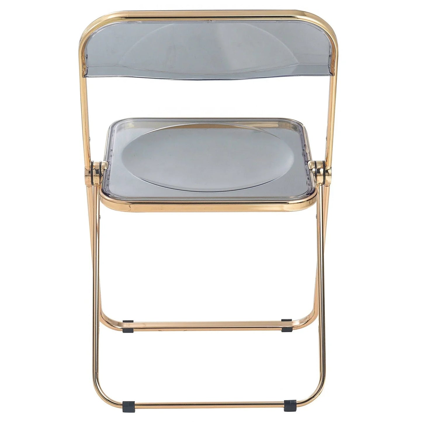 Lawrence Acrylic Folding Chair With Gold Metal Frame Set of 2 - Elax Furniture