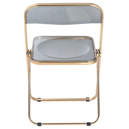 Lawrence Acrylic Folding Chair With Gold Metal Frame Set of 2 - Elax Furniture