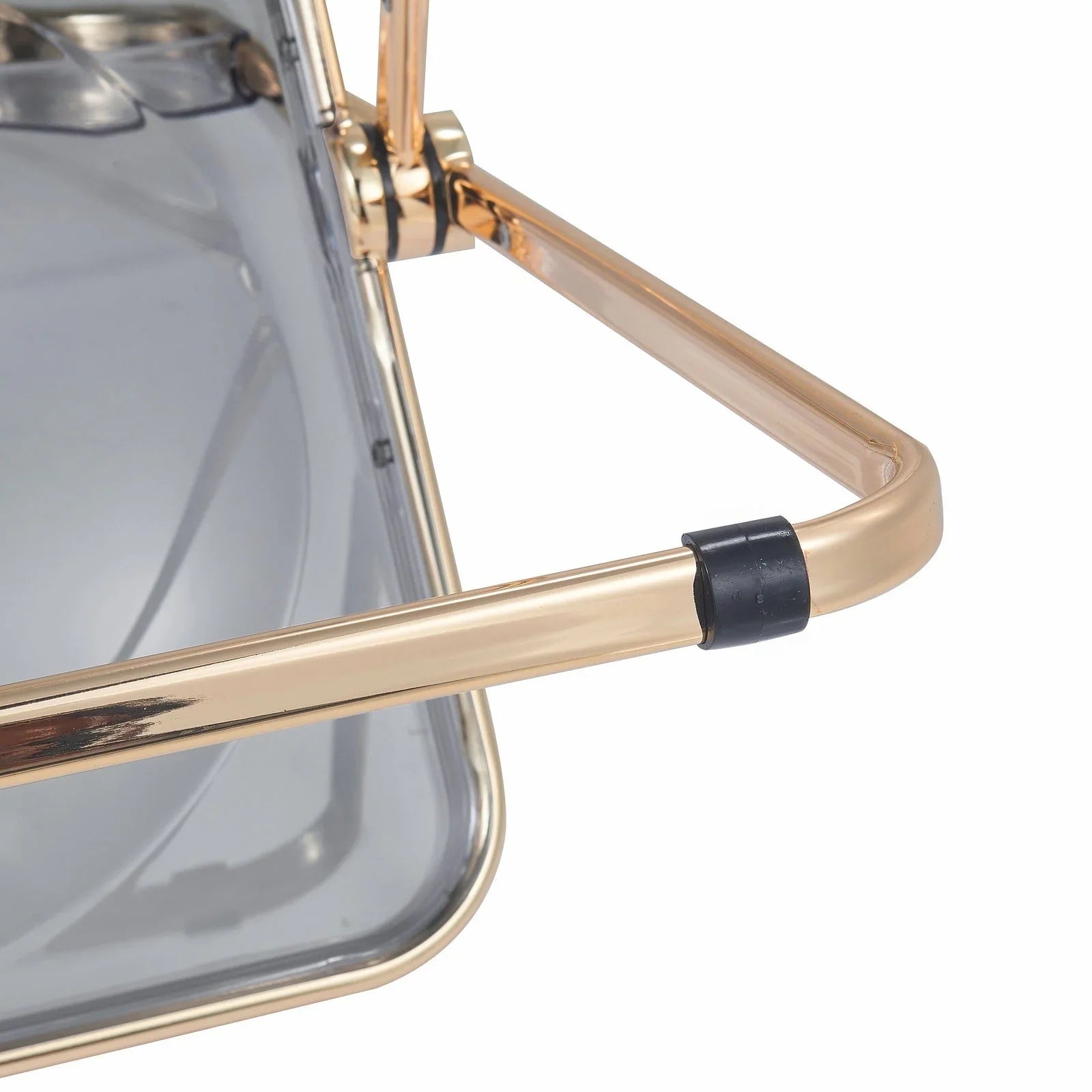 Lawrence Acrylic Folding Chair With Gold Metal Frame Set of 2 - Elax Furniture