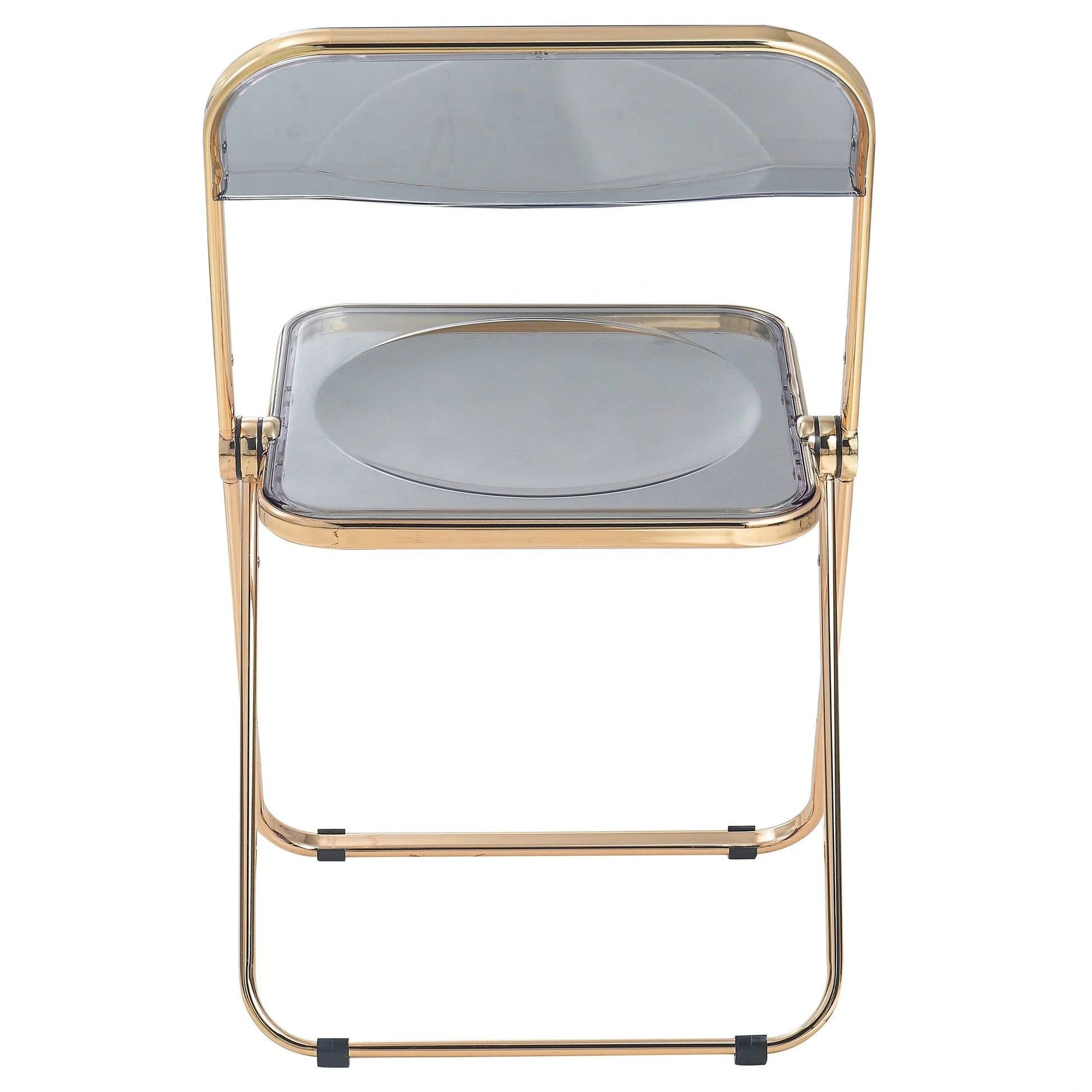 Lawrence Acrylic Folding Chair With Gold Metal Frame Set of 4 - Elax Furniture