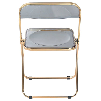 Lawrence Acrylic Folding Chair With Gold Metal Frame Set of 4 - Elax Furniture