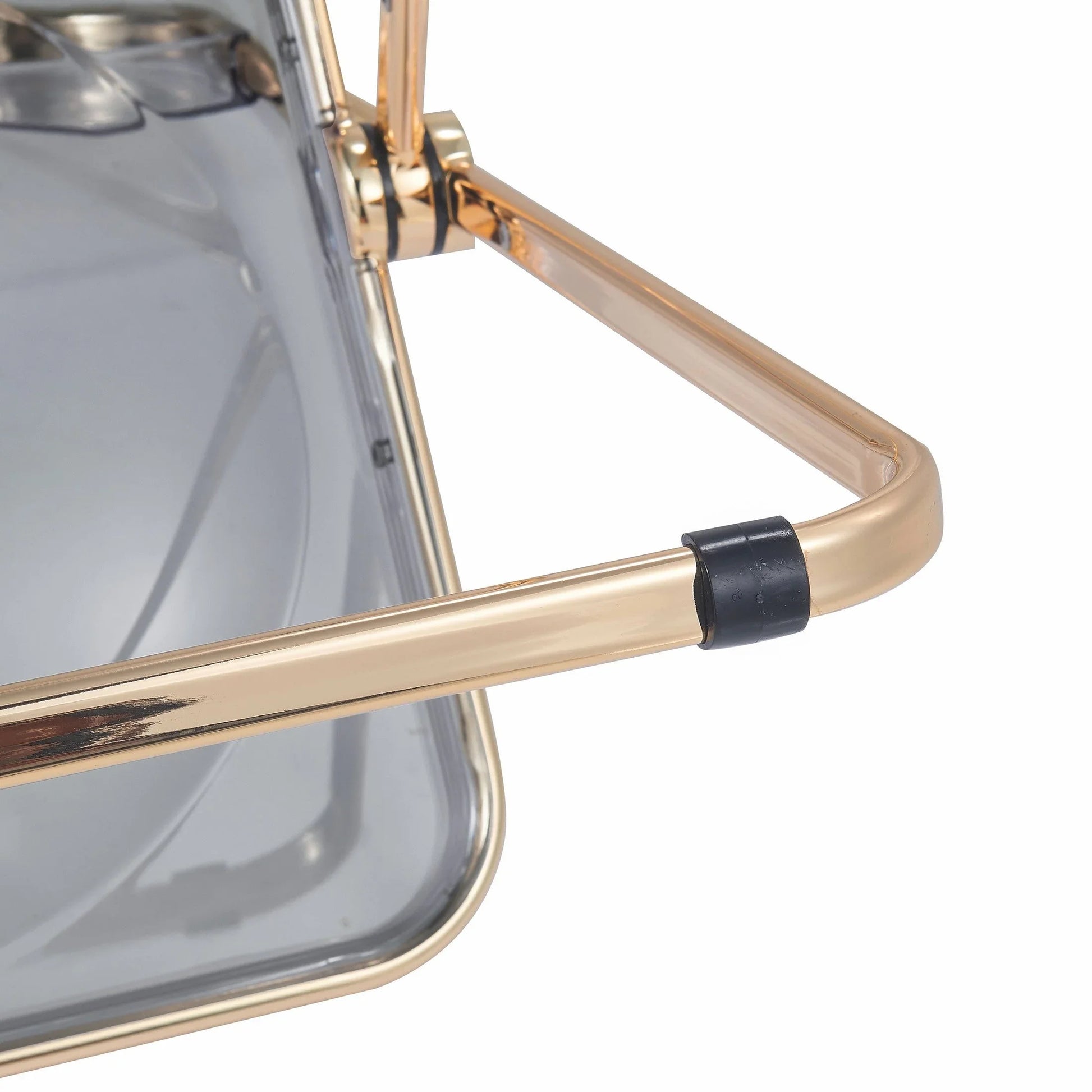 Lawrence Acrylic Folding Chair With Gold Metal Frame Set of 4 - Elax Furniture