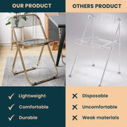 Lawrence Acrylic Folding Chair With Metal Frame - Elax Furniture