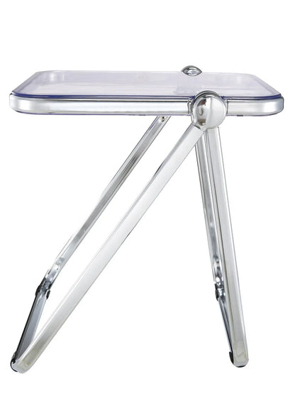 Lawrence Square Folding Side Table with Plastic Tabletop in Chrome Aluminum Frame - Elax Furniture