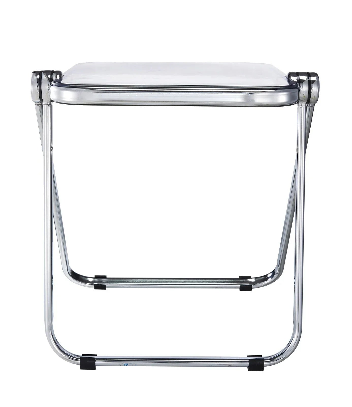 Lawrence Square Folding Side Table with Plastic Tabletop in Chrome Aluminum Frame - Elax Furniture