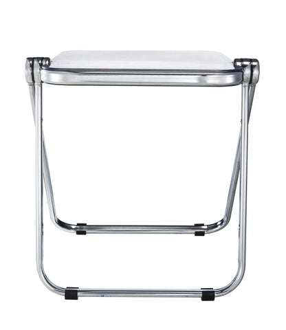 Lawrence Square Folding Side Table with Plastic Tabletop in Chrome Aluminum Frame - Elax Furniture