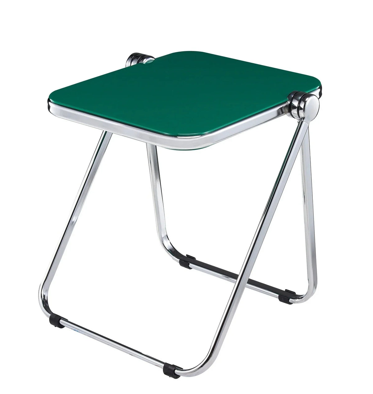 Lawrence Square Folding Side Table with Plastic Tabletop in Chrome Aluminum Frame - Elax Furniture