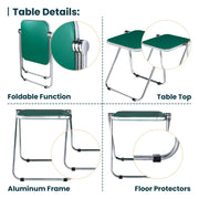 Lawrence Square Folding Side Table with Plastic Tabletop in Chrome Aluminum Frame - Elax Furniture