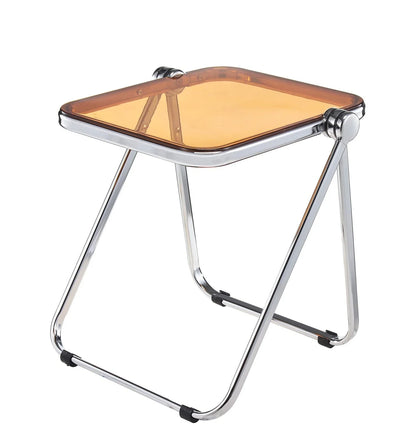 Lawrence Square Folding Side Table with Plastic Tabletop in Chrome Aluminum Frame - Elax Furniture