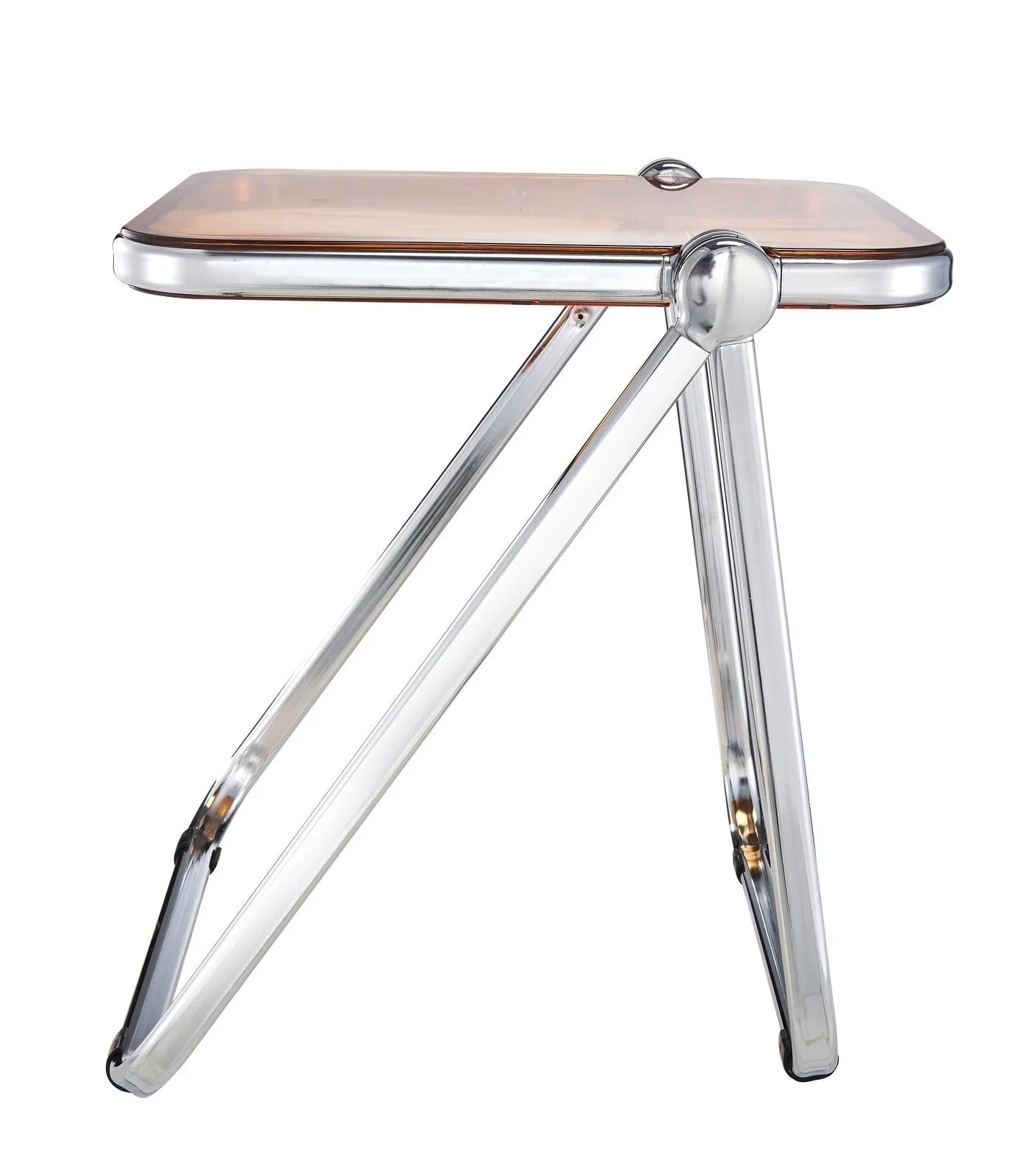 Lawrence Square Folding Side Table with Plastic Tabletop in Chrome Aluminum Frame - Elax Furniture