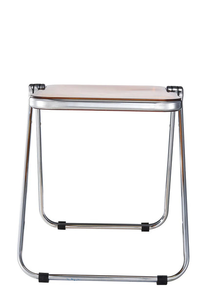 Lawrence Square Folding Side Table with Plastic Tabletop in Chrome Aluminum Frame - Elax Furniture