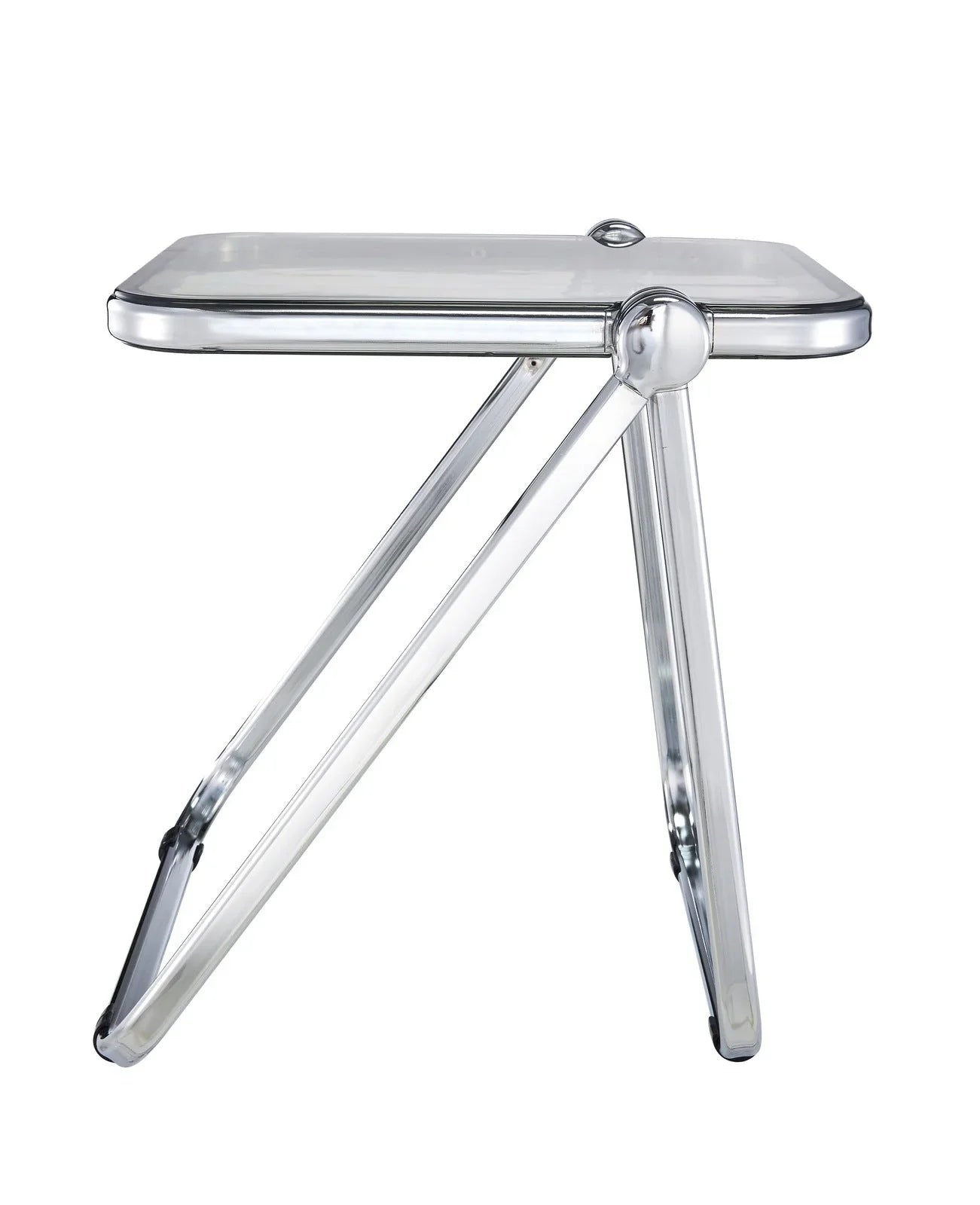 Lawrence Square Folding Side Table with Plastic Tabletop in Chrome Aluminum Frame - Elax Furniture