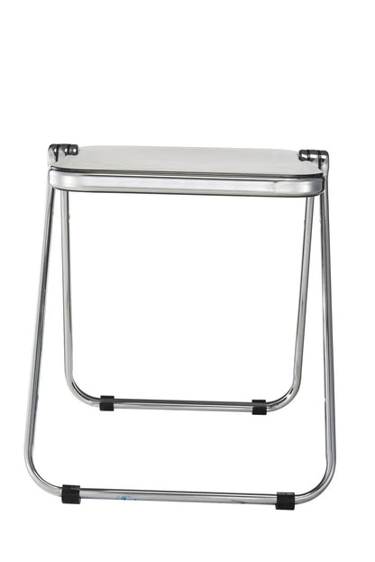 Lawrence Square Folding Side Table with Plastic Tabletop in Chrome Aluminum Frame - Elax Furniture