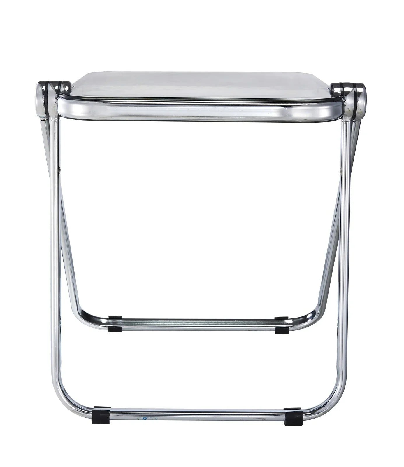 Lawrence Square Folding Side Table with Plastic Tabletop in Chrome Aluminum Frame - Elax Furniture