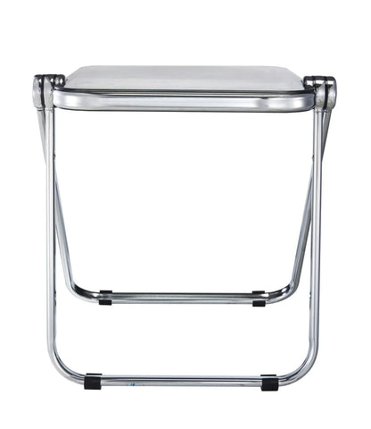 Lawrence Square Folding Side Table with Plastic Tabletop in Chrome Aluminum Frame - Elax Furniture