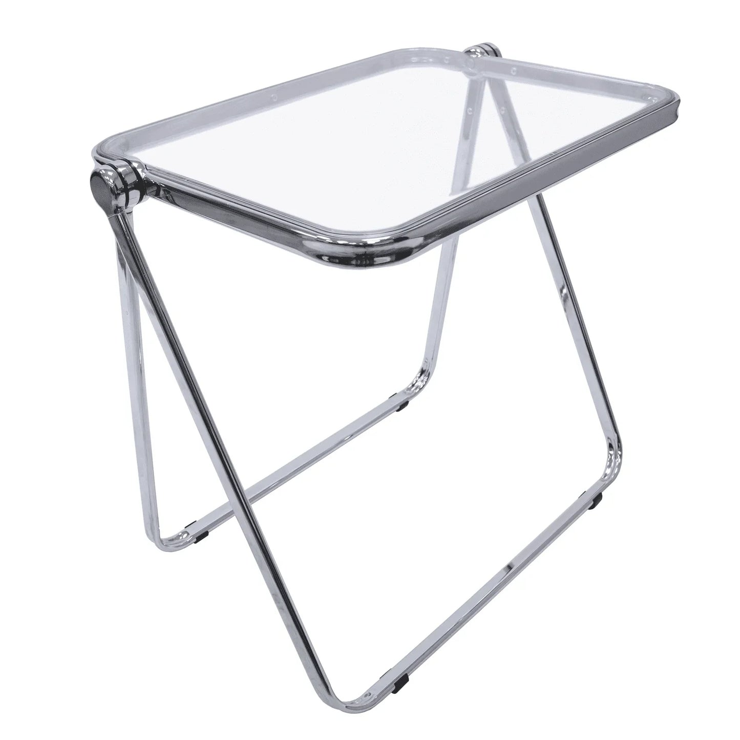 Square Folding Side Table with Plastic Tabletop and Iron Frame - Elax Furniture