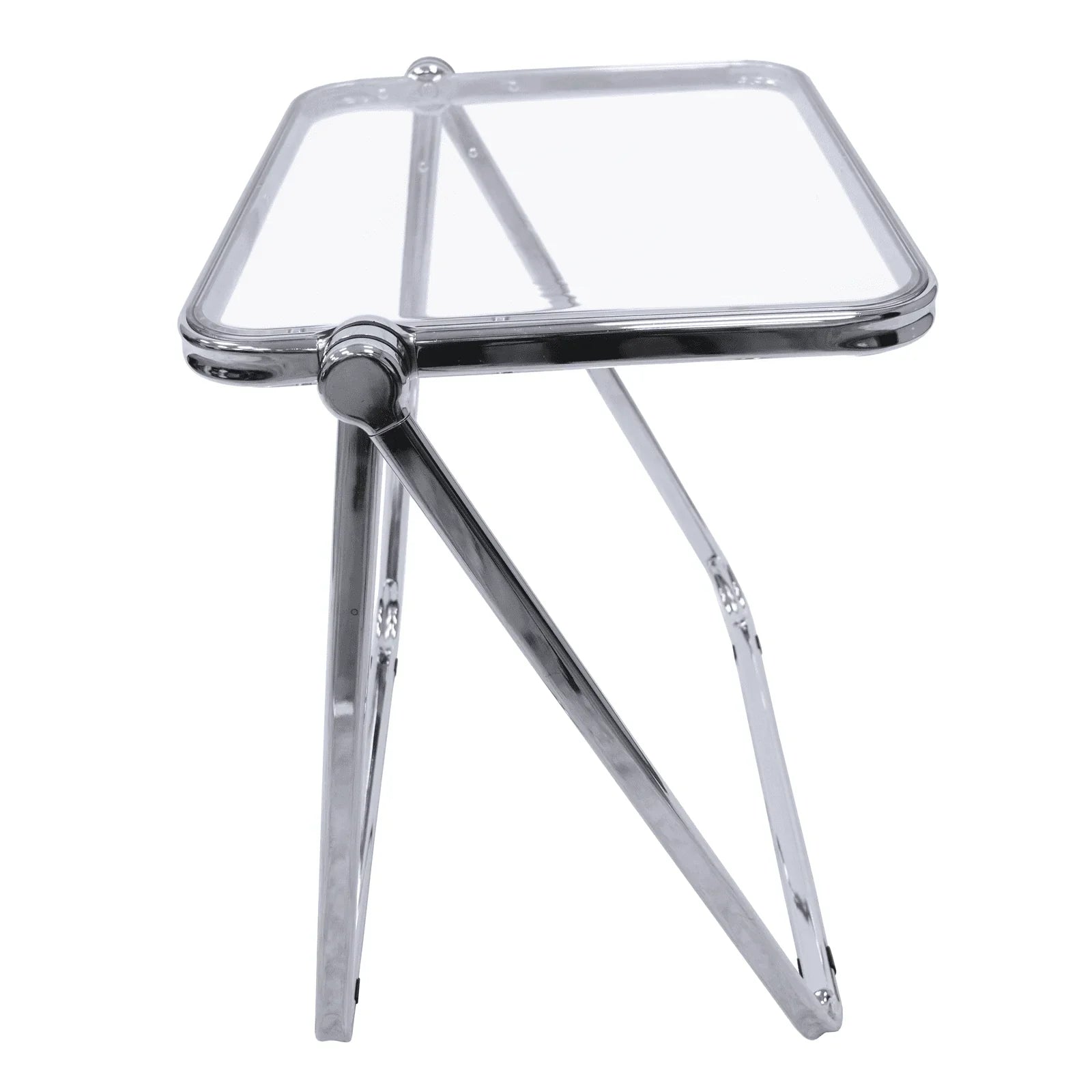 Square Folding Side Table with Plastic Tabletop and Iron Frame - Elax Furniture