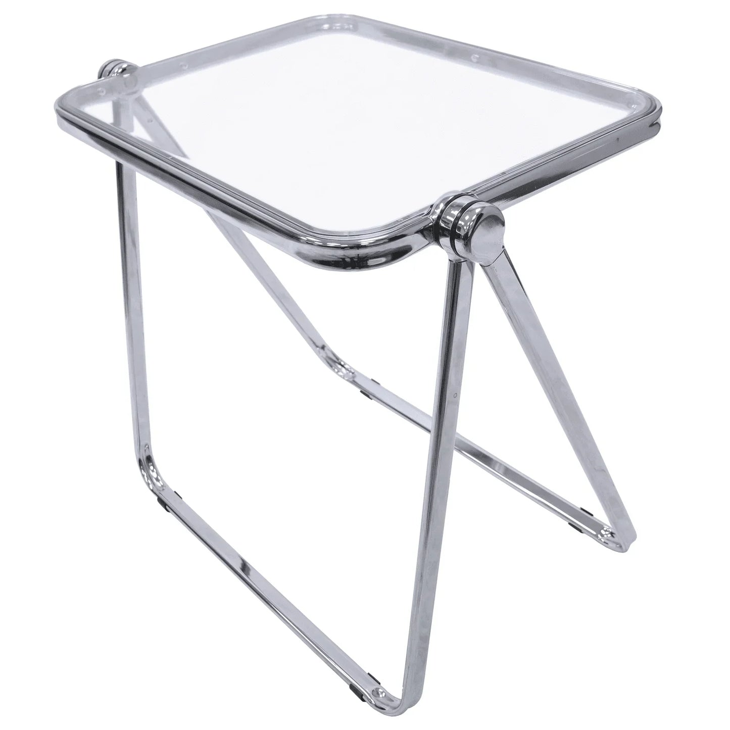 Square Folding Side Table with Plastic Tabletop and Iron Frame - Elax Furniture