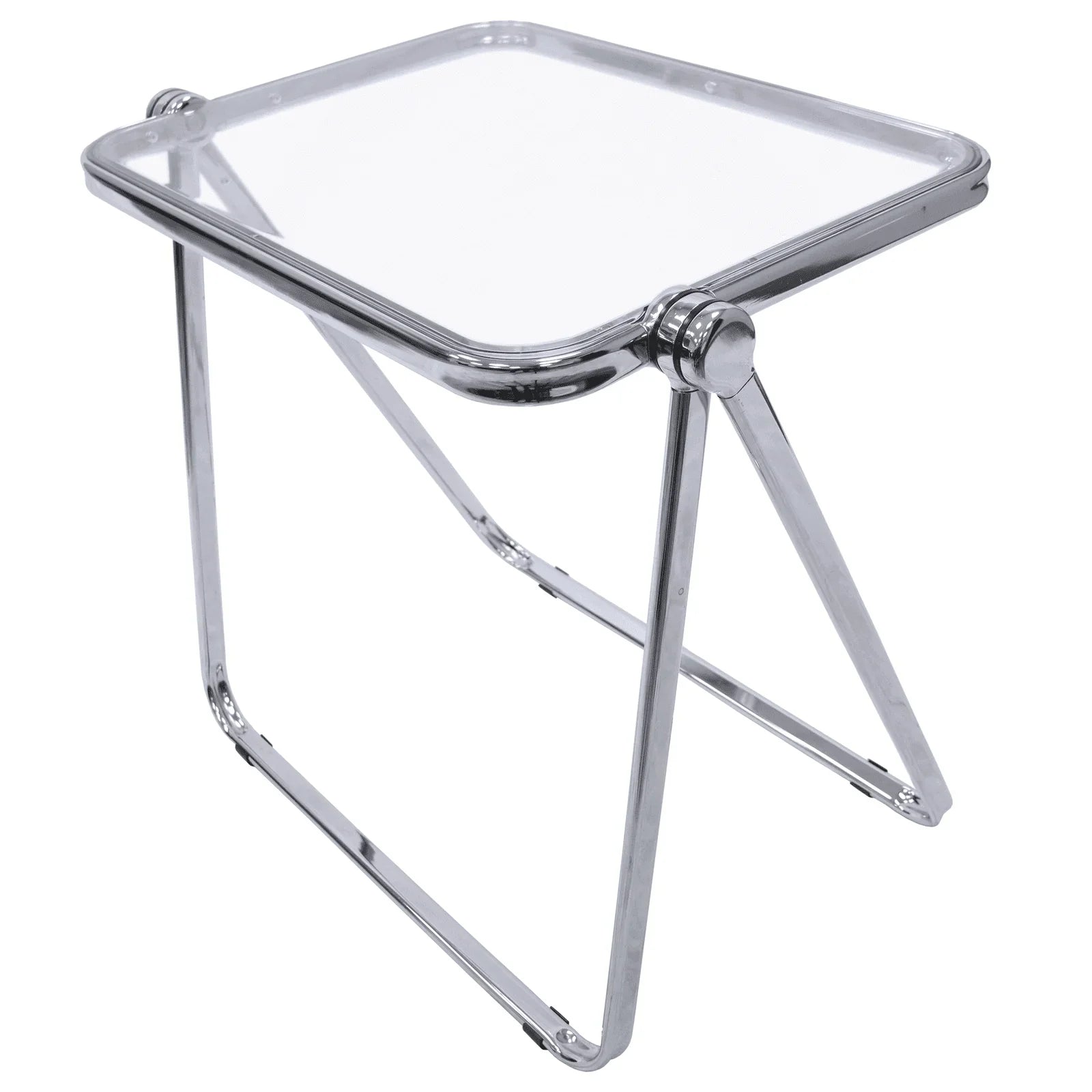 Square Folding Side Table with Plastic Tabletop and Iron Frame - Elax Furniture